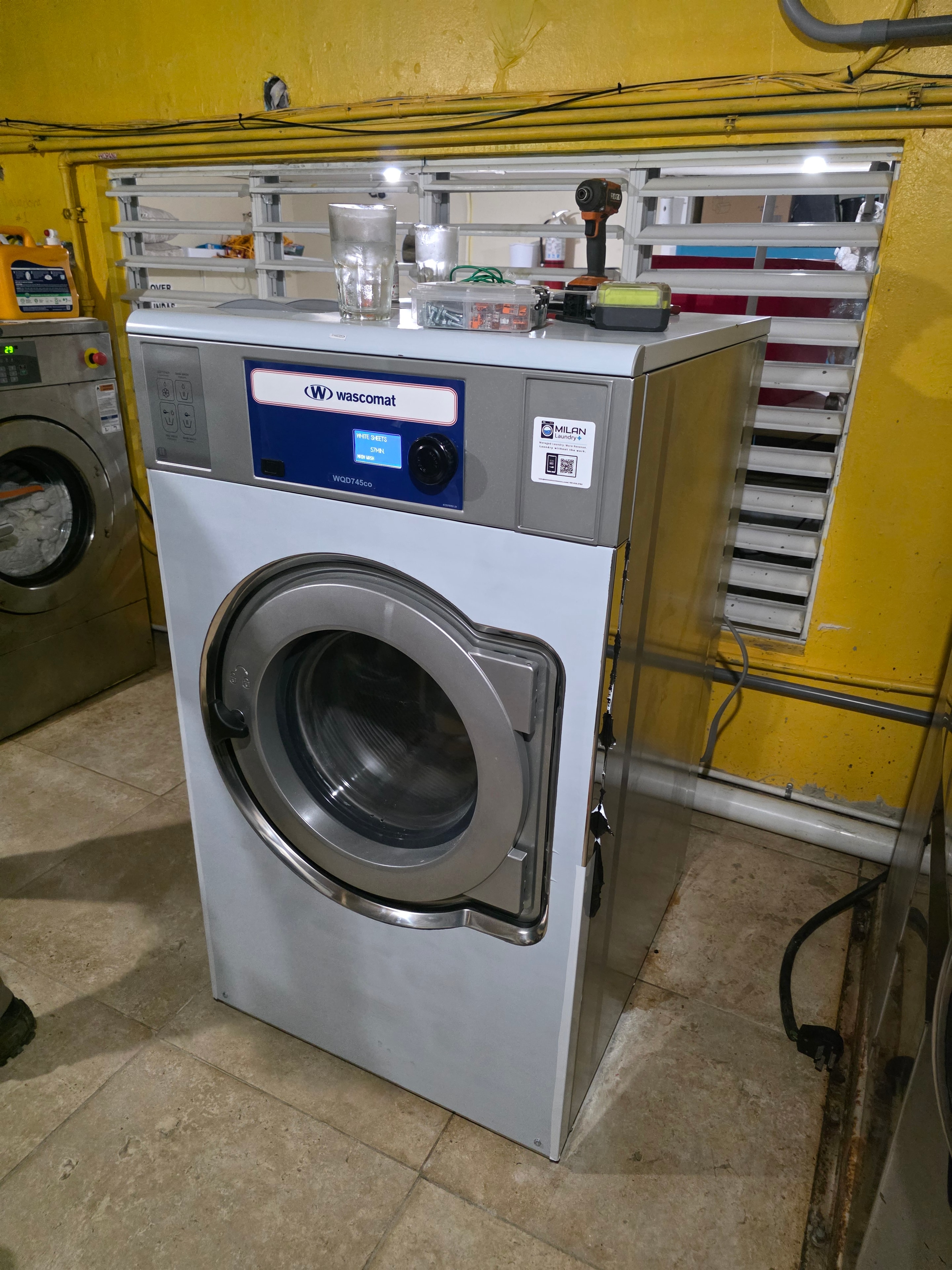 Wascomat commercial washer installation